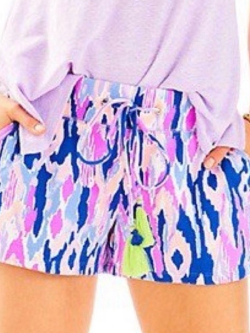 Lilly Pulitzer Yasmin Shorts in the vibrant "Amethyst One Too Many" print